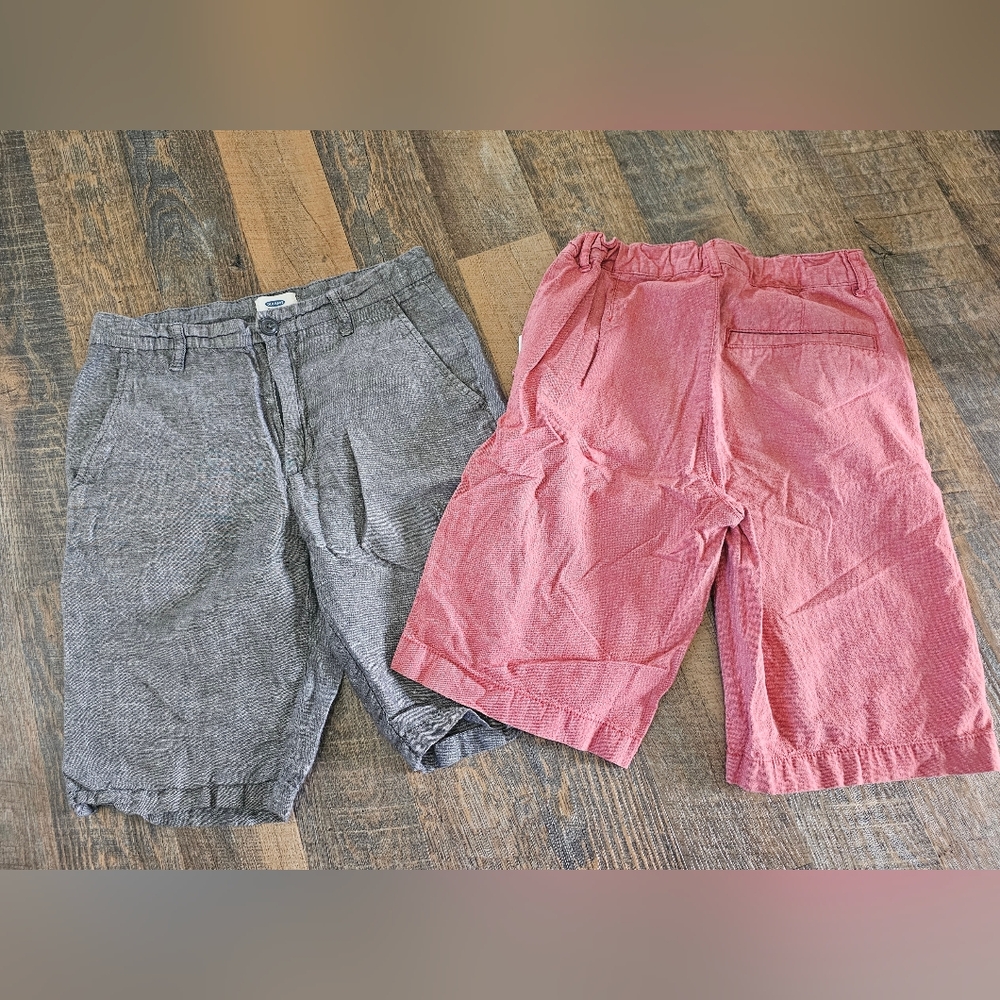 Boys 12 Linen Shorts Duo